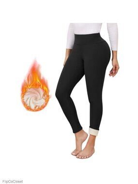 Fleece Lined Leggings High Waisted Thermal Winter Workout Tights Yoga